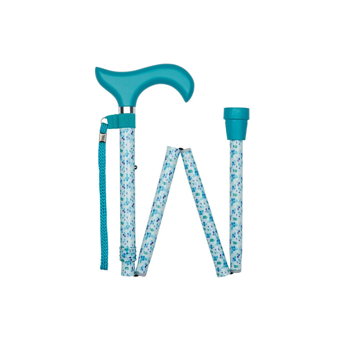 Turquoise Floral Pattern Folding Stick