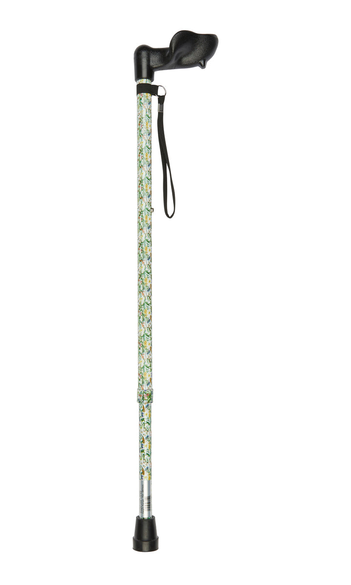 Wild Flowers Pattern Adjustable Stick With Anatomical Handle